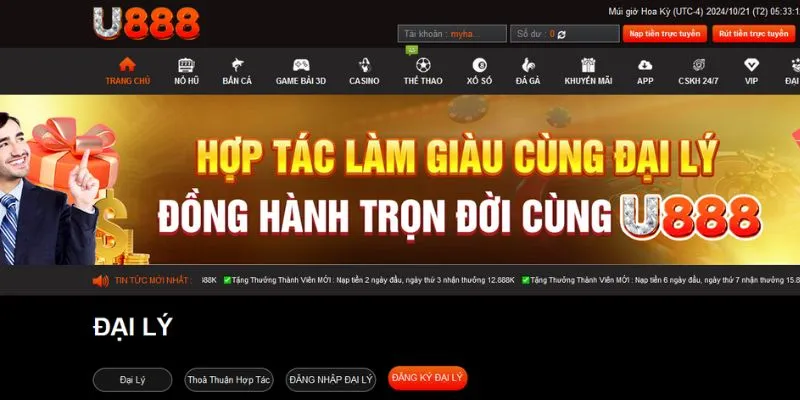 Cơ hội làm giàu khi trở thành đối tác U888